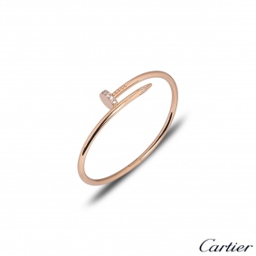 Cartier Rose Gold Diamond Juste Un Clou Bracelet Size 15 B6048515